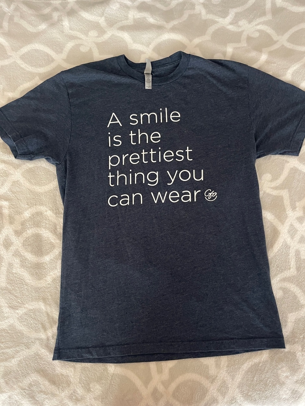 Men's Navy Graphic Tee - 'A Smile is the Prettiest'